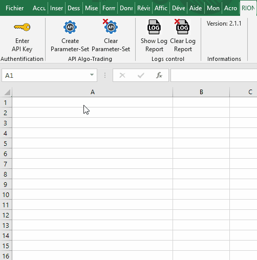 Algo Trading Excel Add-in